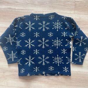 Strickmeister Blue and White Wool Sweater